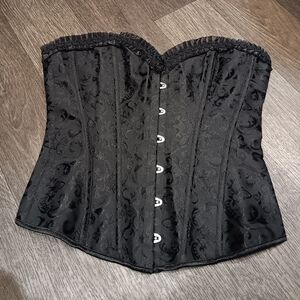 Y2k Elegant Black Brocade Corset New Sz M